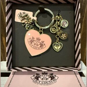 Juicy Couture Pink Heart Charm Key Fob RARE